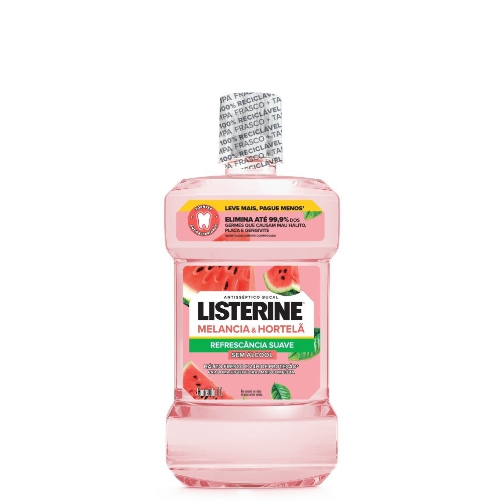 Enxaguante Bucal Listerine Melancia & Hortelã Sem Álcool 1L em Oferta na Shopee
