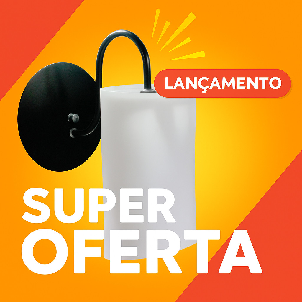 Arandela de Parede Interna Externa Retro com Cupula Cilindrica Vidro Bocal E27 Corredor Decoracao