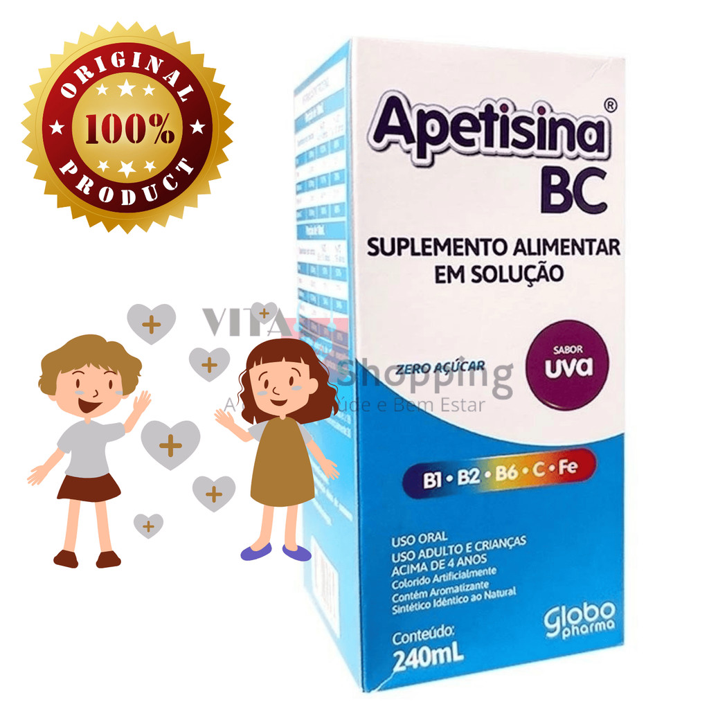 APETISINA BC sabor Uva - Suplemento alimentar Xarope 240ml