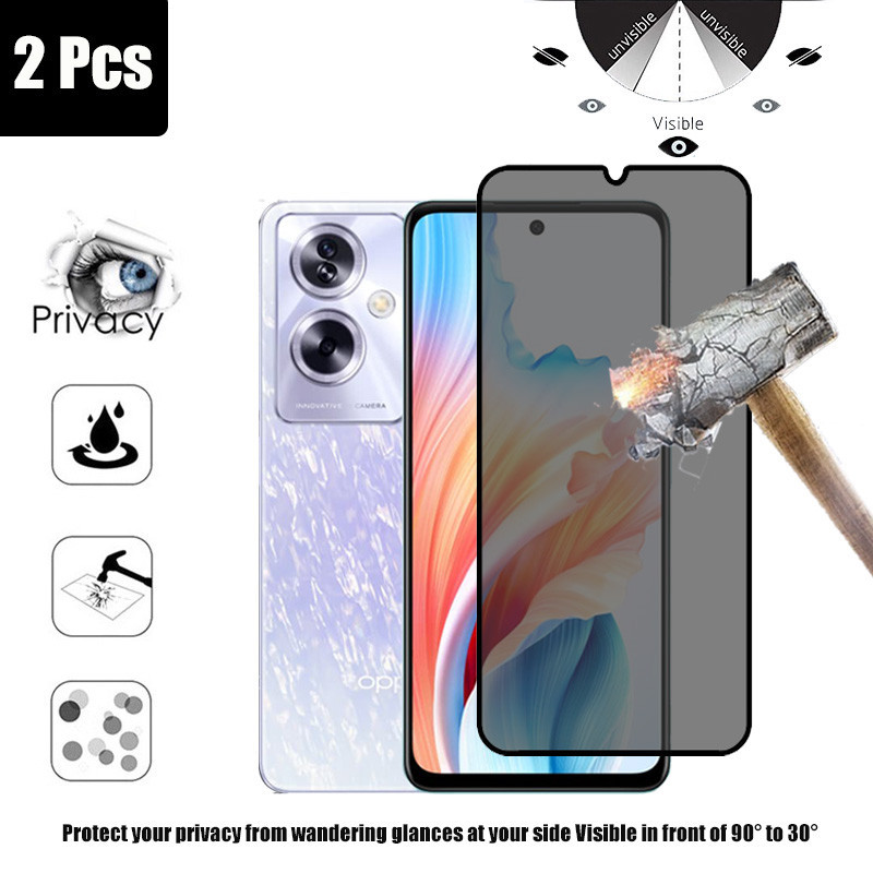 Película Anti Espião OPPO A79 5G 2 Pcs Protetor De Tela De Vidro Temperado De Alta Qualidade Anti-Espionagem Para A3 Pro A60 A79 A78 A58 A38 A18 4G Película De Proteção