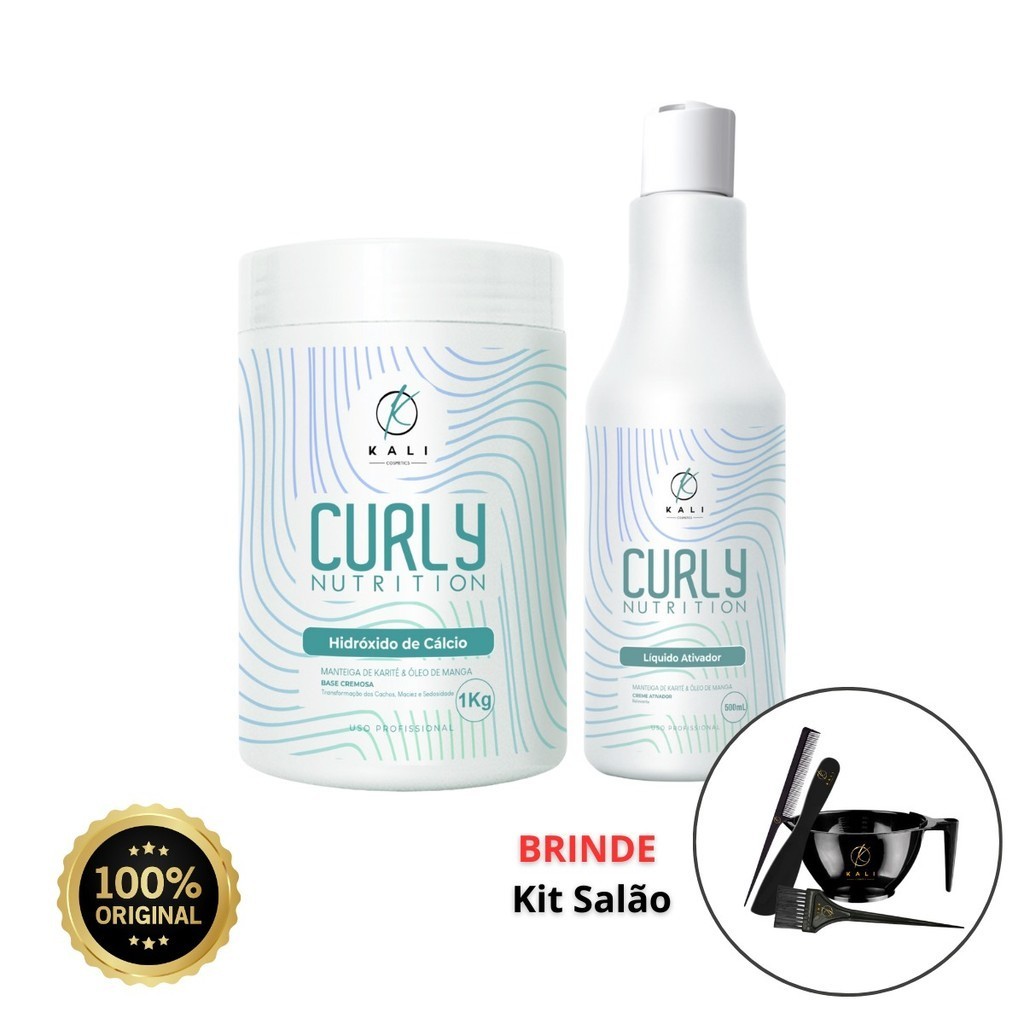 Combo Relaxamento para Cachos Guanidina 1Kg e Líquido Ativador 500ml + Kit Salão