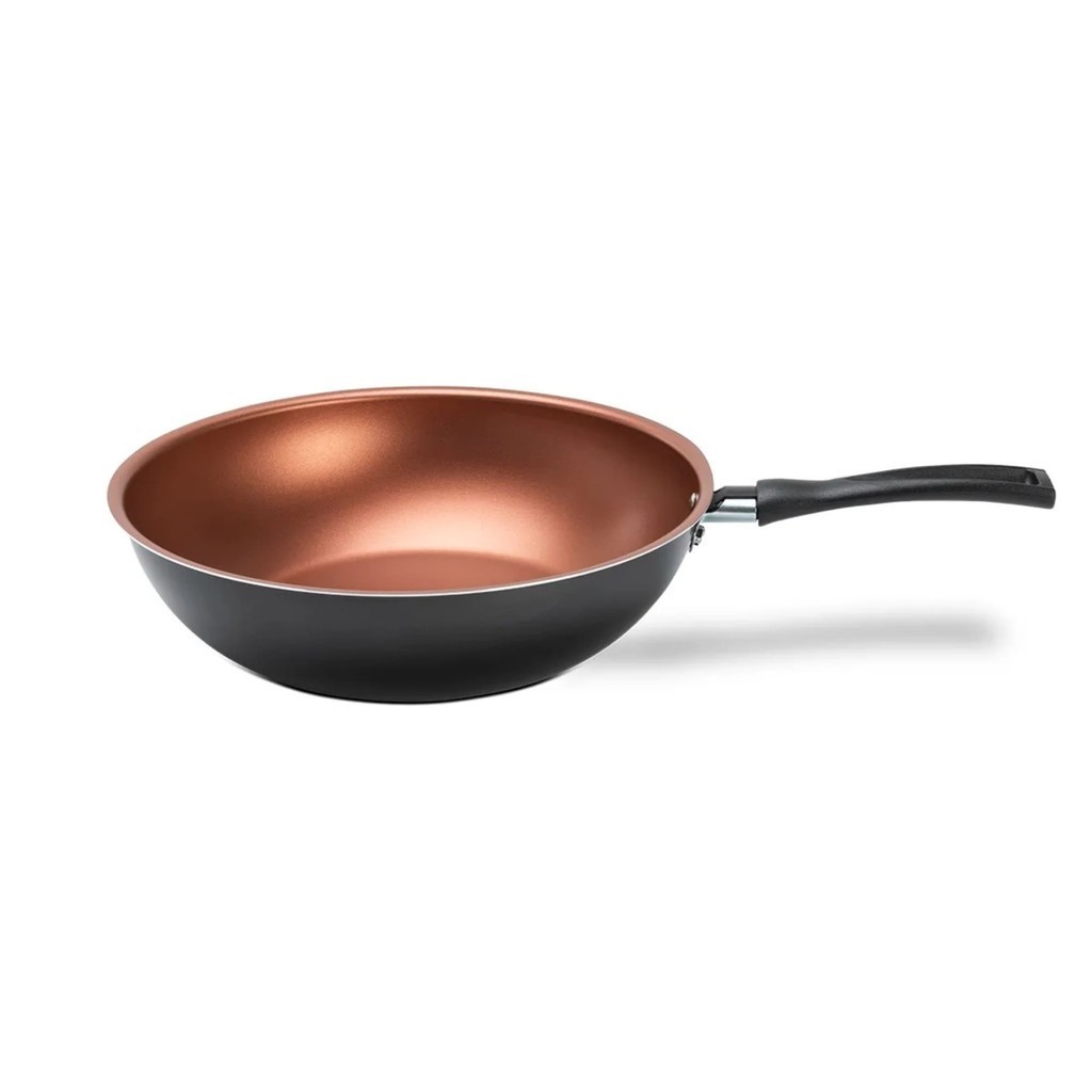 Panela Wok 3L Revestimento Pro-flon Antiaderente Cinza Range Linha Topázio Brinox - 7233/364 em Oferta na Shopee