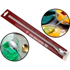 Colher Bailarina Para Misturar Drinks Coquetel Suco Bebidas Cabo Longo Aço Inox