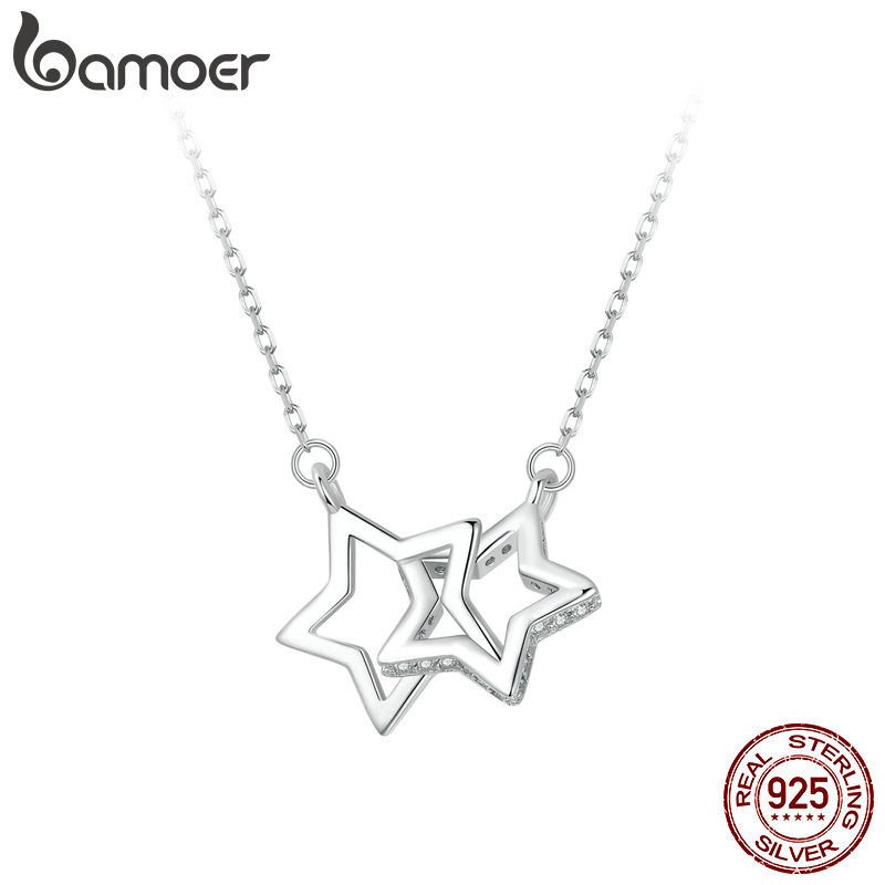 Colar De Fita Bamoer 925 Sterling Starlight Design Jóias Presentes Para Mulheres