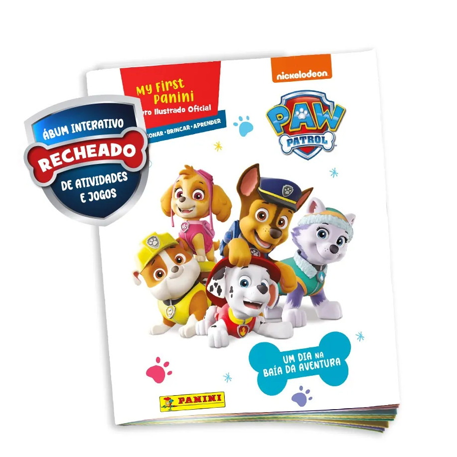 Álbum Patrulha Canina - Paw Patrol - My First Panini - Coleção com Álbum Completo - Oficial Panini - Nickelodeon