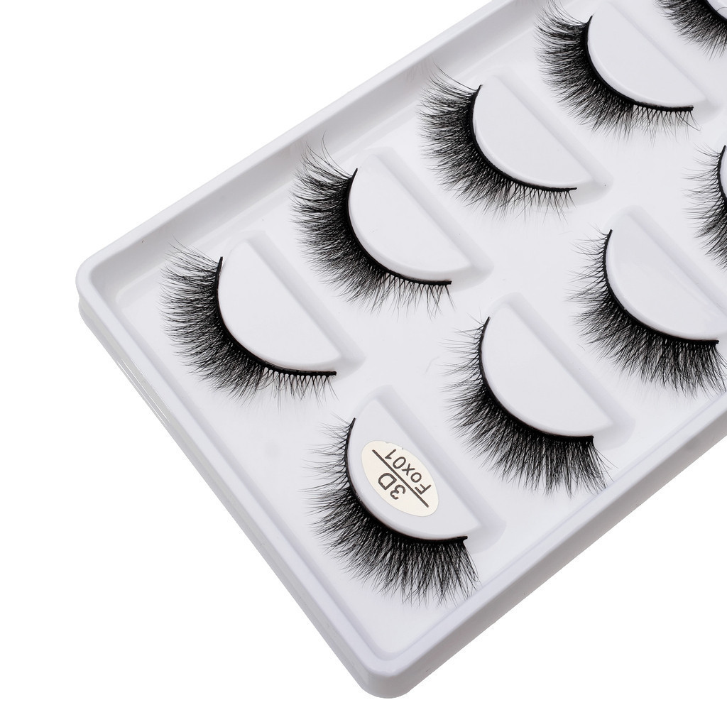Cartela com 5 pares de cilios postiços naturais modelo - FOX 01 — imagem 2 de 2