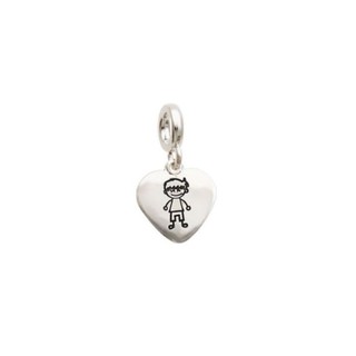 Berloque para Pulseira de Prata 925 Coração com Menino em Oferta na Shopee