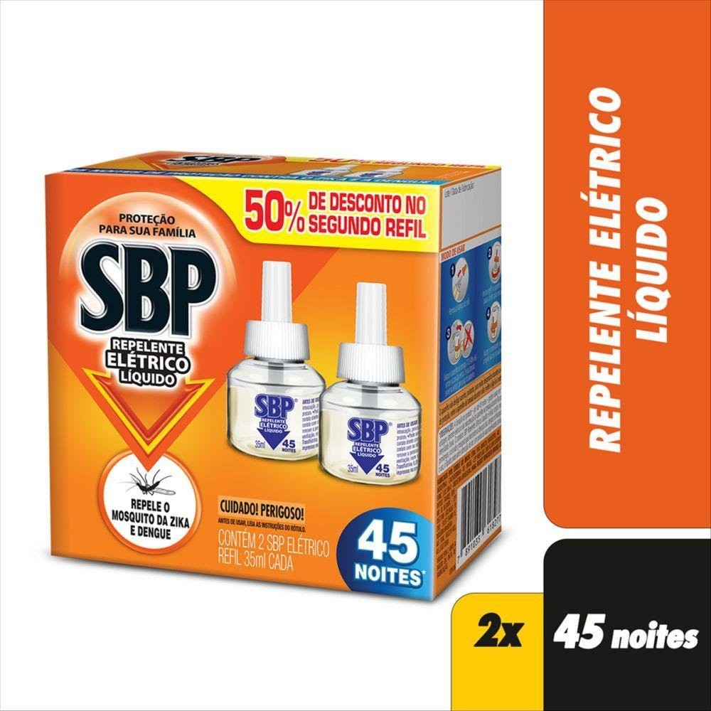 SBP Repelente Elétrico Líquido 45 Noites 50%Off 2ªUnid 35ML - Home & Living