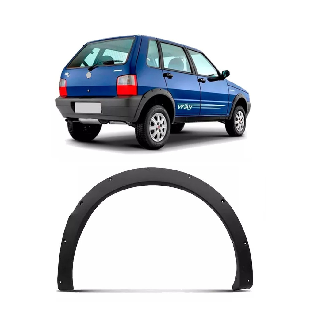 Moldura Paralama Traseira Uno Way 2004 2005 2006 2007 2008 A 2013 Preto Lado Direito