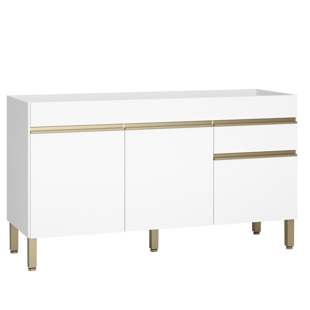 Balcão Gabinete de Pia 150 cm 3 Portas Sem Tampo Kits Paraná em Oferta na Shopee