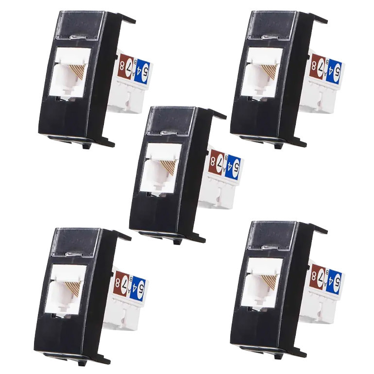 Kit 5 Tomadas de Informática RJ45 Cat5e Ebony Margirius