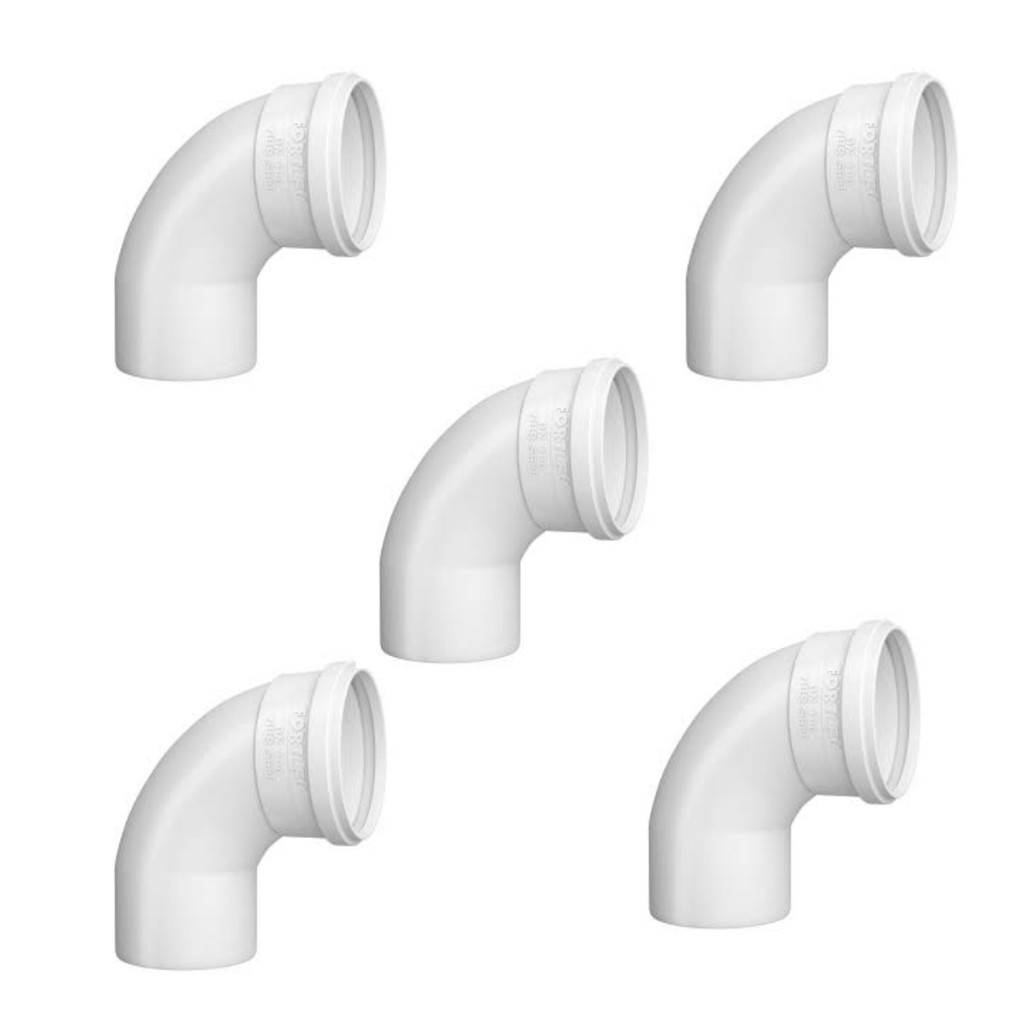 Kit 5 Curva 90° Longa Esgoto 75mm Conexão Canos Encanamento