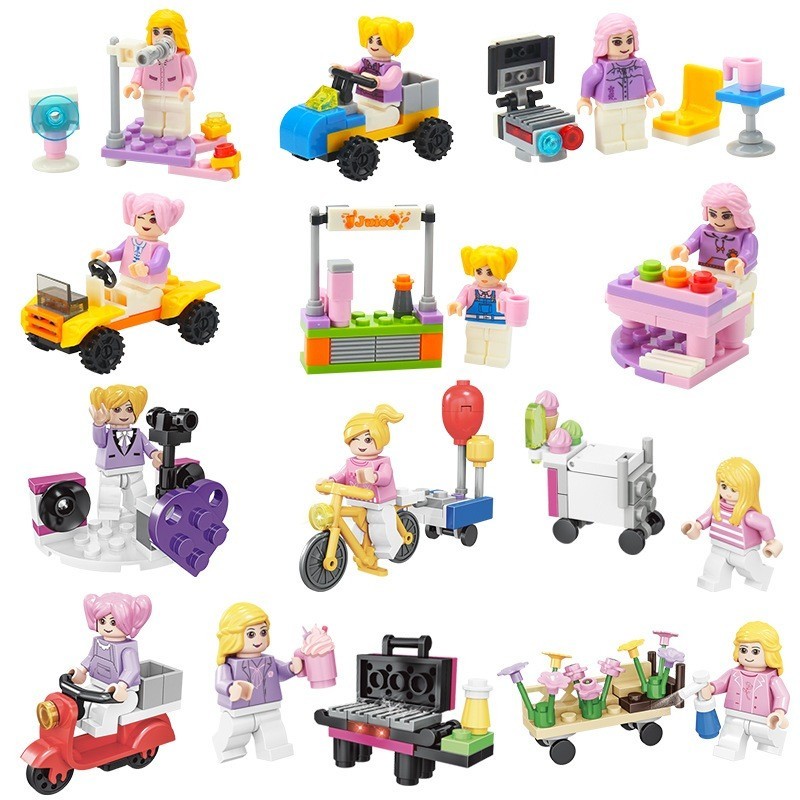 Conjunto De Blocos De Construção Da Série Girl : Inclui Cenas E Mini Figuras , Compatível Com Tijolos Pequenos