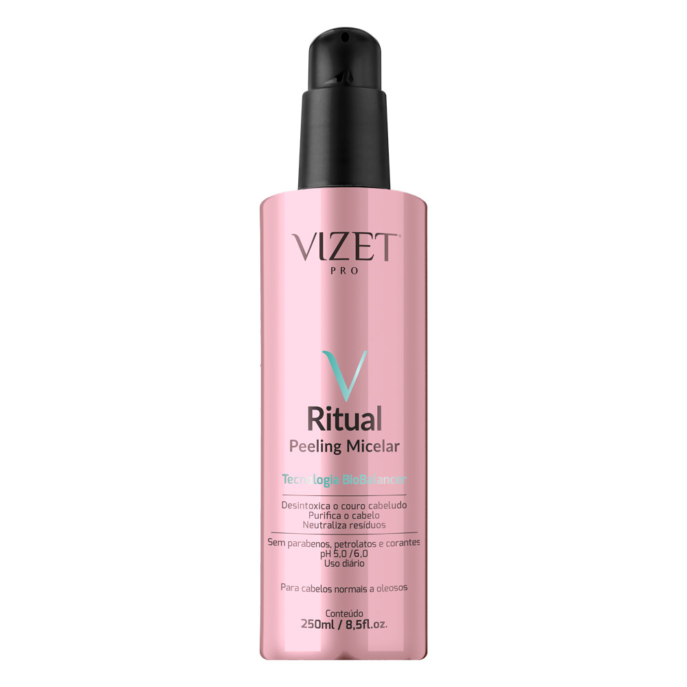 Peeling Micelar Ritual Sublime Vizet 250ml Esfoliante Capilar com Carvão Ativado e Sementes de Damasco