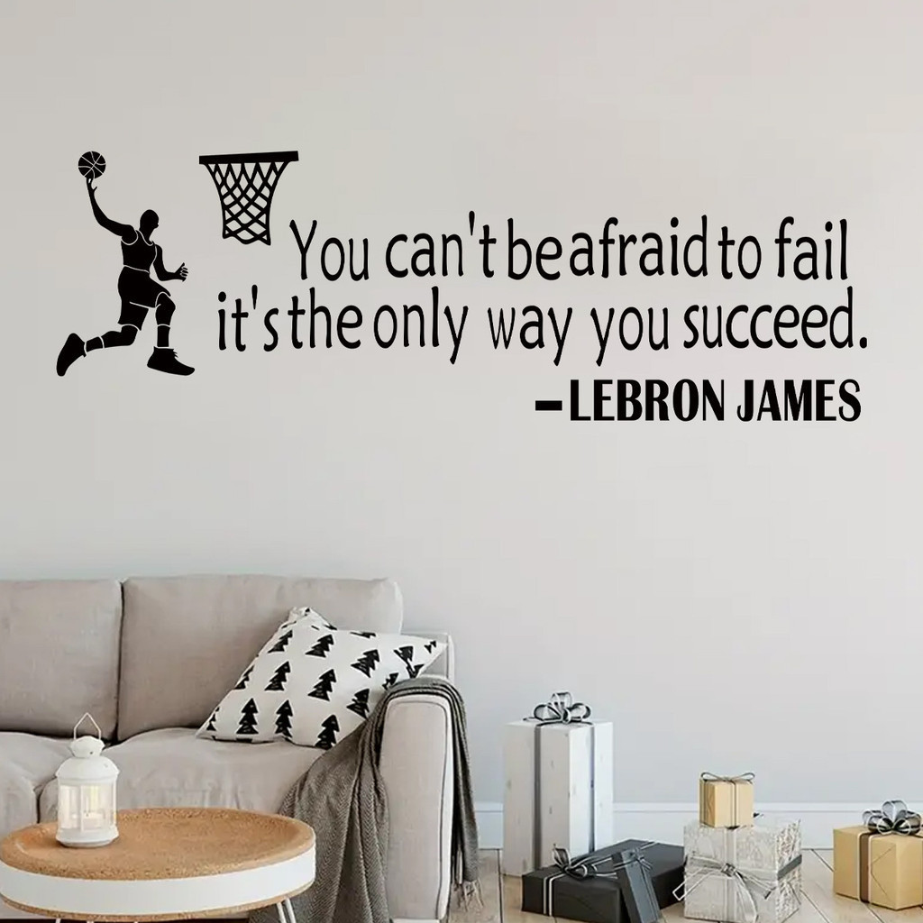 Autocolantes de Parede Inspiracionais Slam Dunk Wall Stickers, Autocolantes de Parede com Frases Inglesas, Autocolantes de Parede com Estilo ins Simples