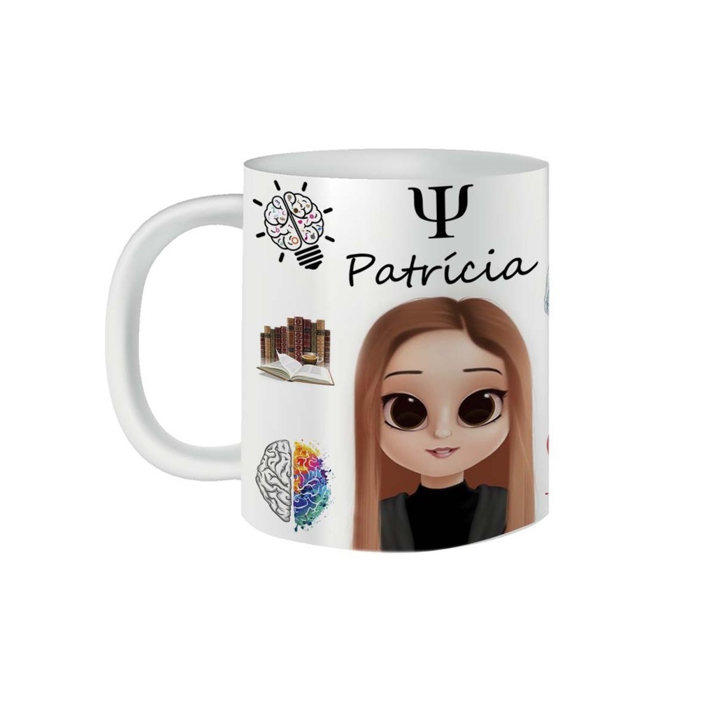 Caneca Personalizada Profissão Psicologia Pscico Avatar Nome