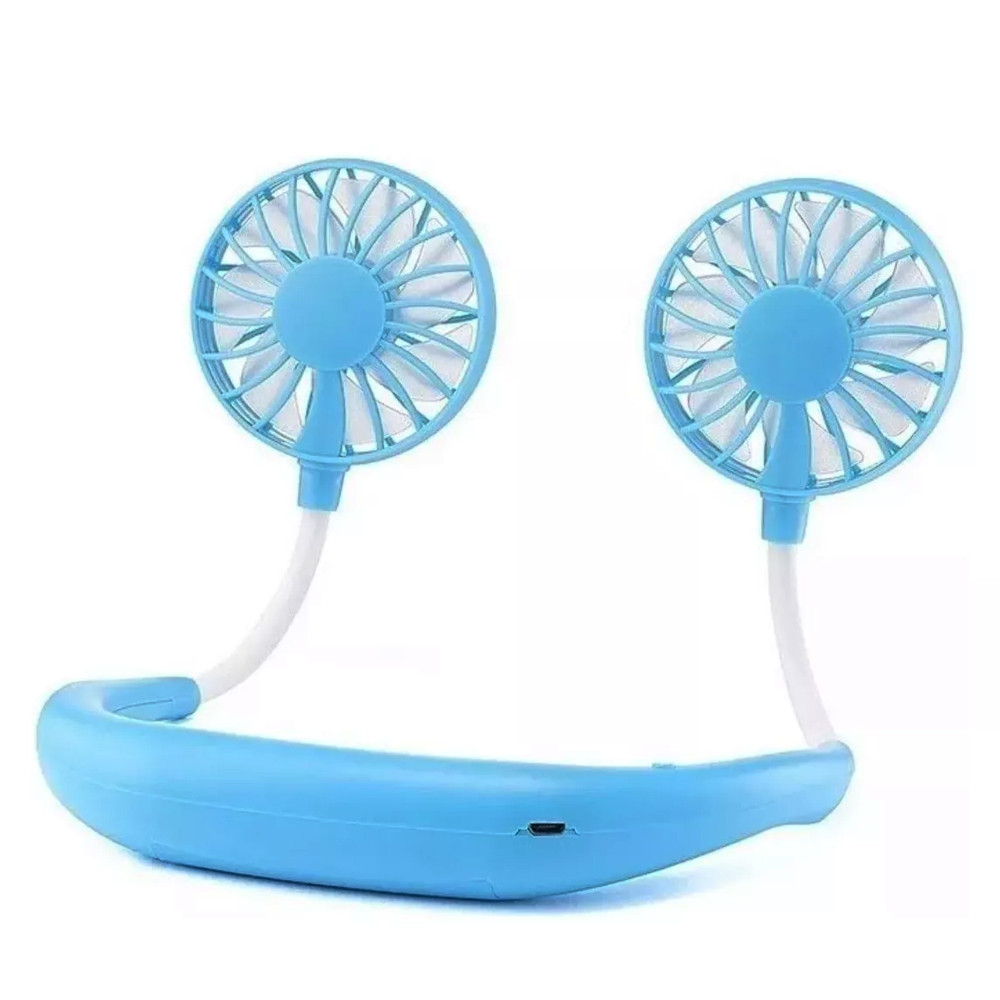 Mini Ventilador Portátil de Pescoço Recarregável Usb Silencioso com Iluminação Esportivo 3 Velocidades