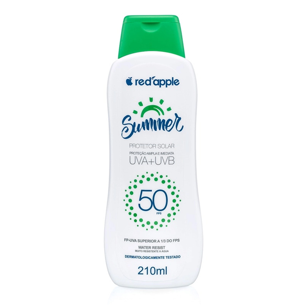 Protetor Solar FPS 50 Red Apple Proteção Ampla E Imediata UVA + UVB 210ml