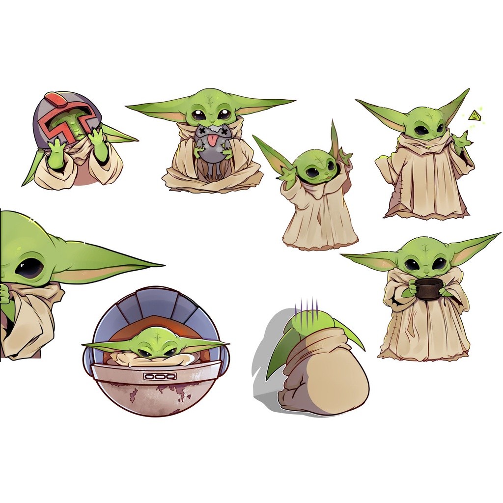 100 apliques adesivos BABY YODA STAR WARS IODA Toppers Tags Tubetes Docinhos Festa Enfeites para Aniversário lembrancinha e lembrancinhas