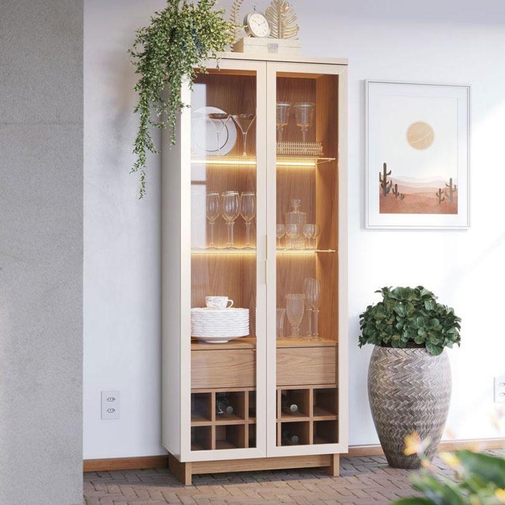 Cristaleira Guanabara Off White Freijó - Colibri em Oferta na Shopee