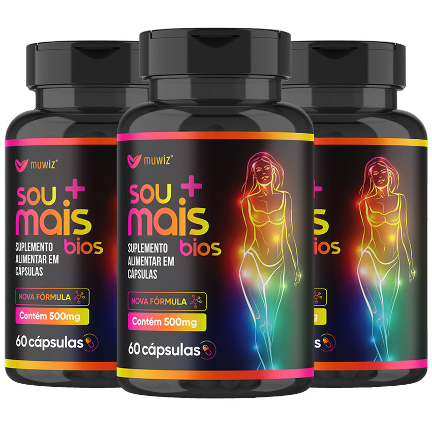 KIT 3 PITAYA VITAMINA C, A, E SELÊNIO E ZINCO 60 CÁPS SOU MAIS BIOS MUWIZ