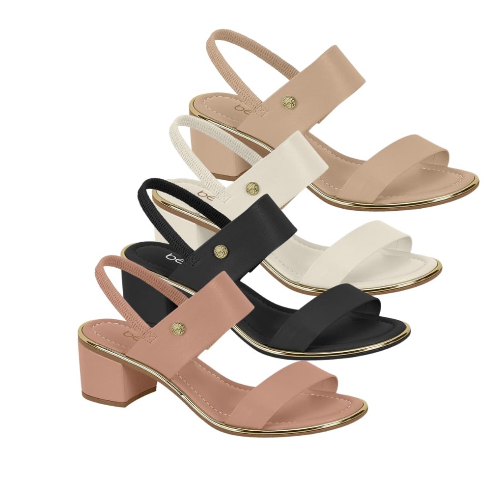 Sandália Feminina Beira Rio Conforto Salto Grosso 8379221 em Oferta na Shopee