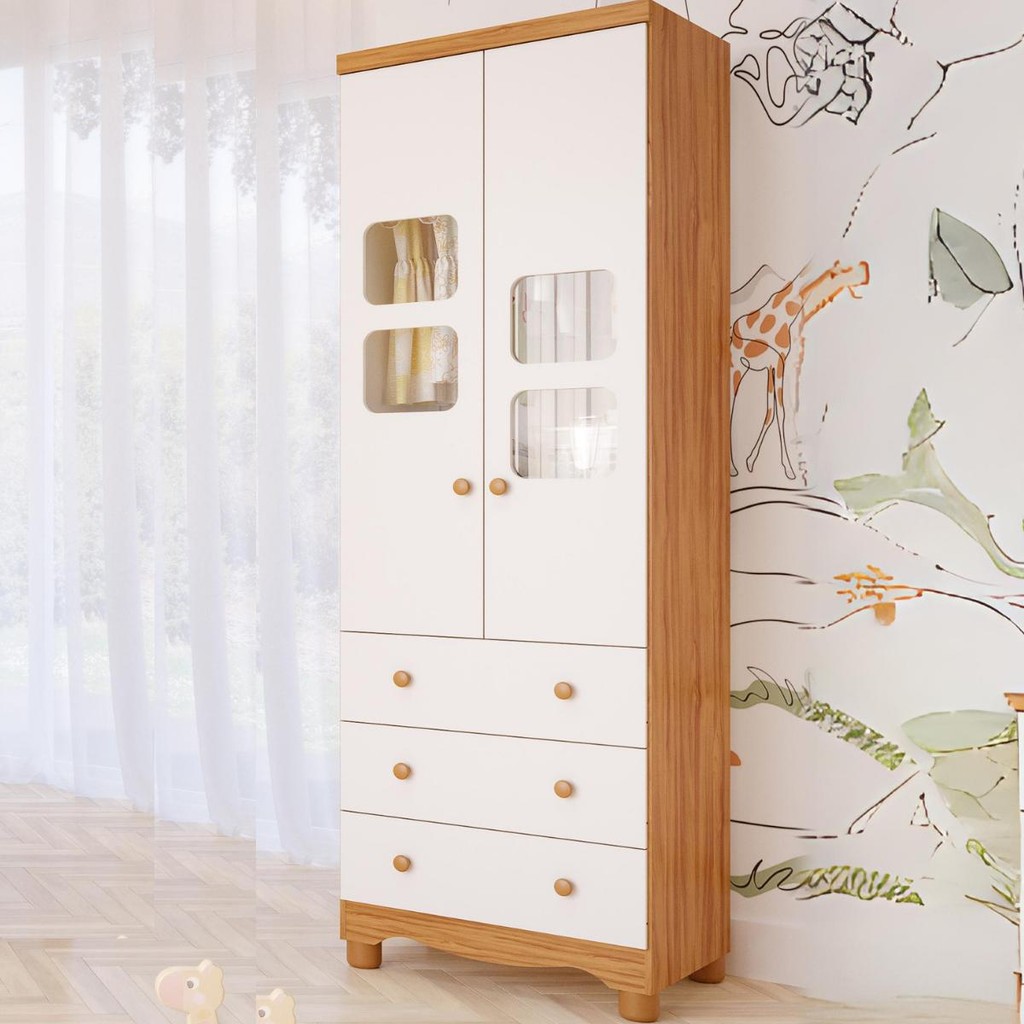 Guarda Roupa Infantil Uli 2 Portas 3 Gavetas 100% MDF - Home & Living