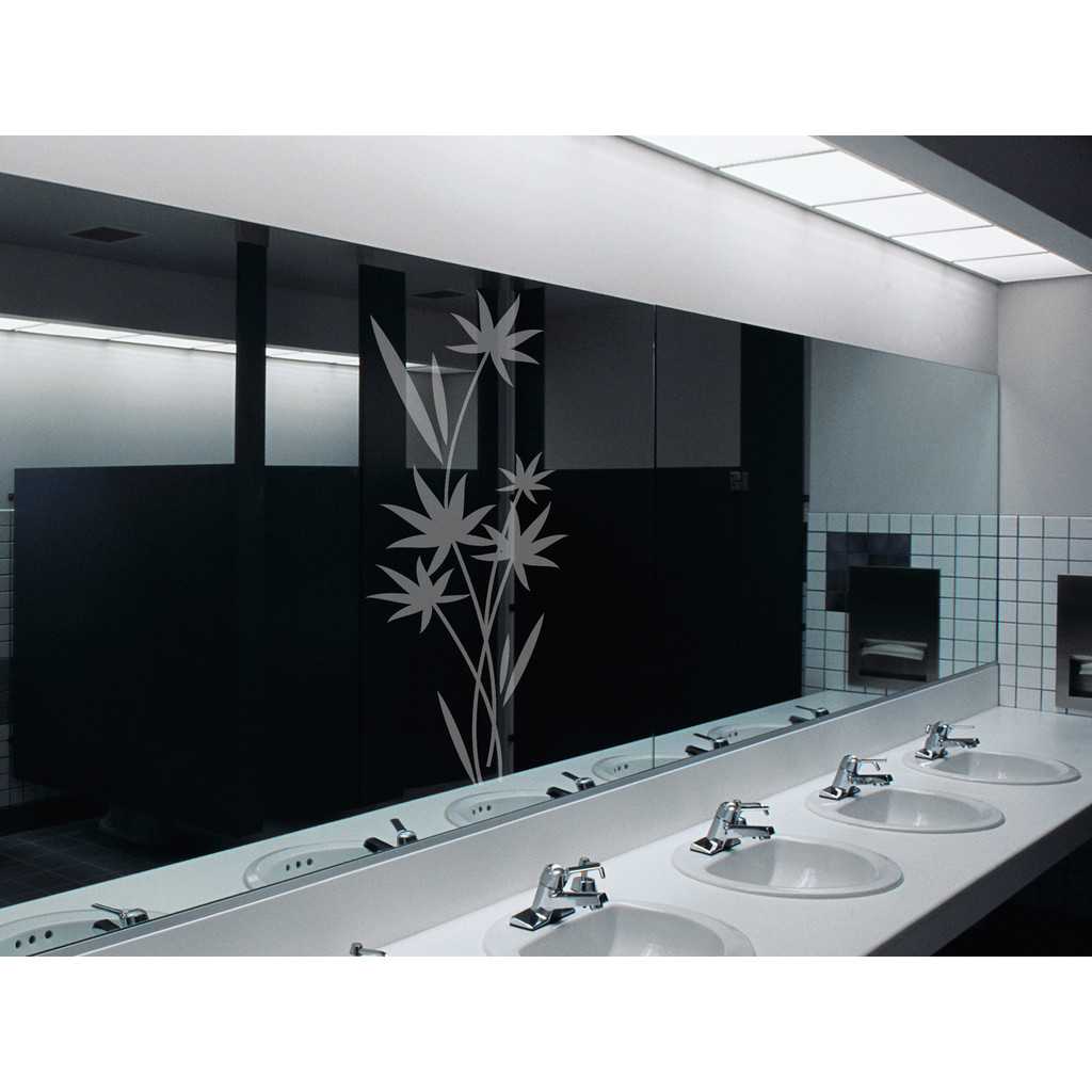 Adesivo decorativo Jateado Floral para espelho box Banheiro
