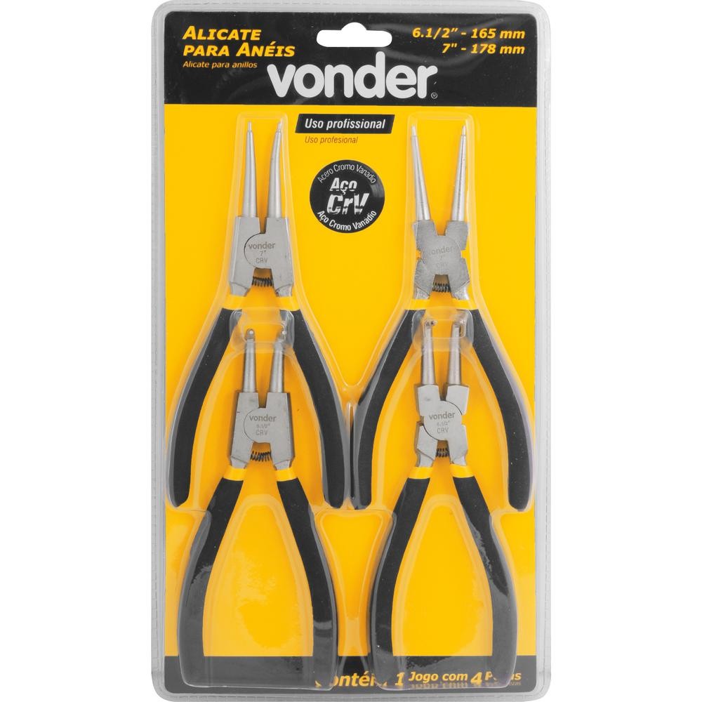 Jogo Alicate para Anéis Vonder com 4 peças 7"