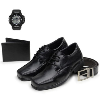 Sapato Social Infantil Masculino com Cadarço + Cinto + Carteira + Cinto Envio Rápido em Oferta na Shopee