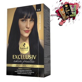 Coloracao 1.0 Haskell Excllusiv Color Pratic Preto Azulado em Oferta na Shopee