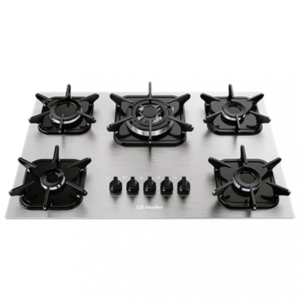 Cooktop 5 Bocas Mueller Tripla Chama MCG5BK em Oferta na Shopee