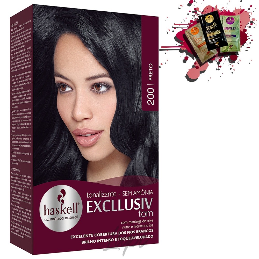 Tonalizante 200 Haskell Excllusiv Tom Preto