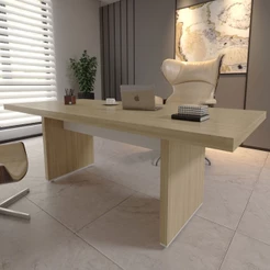 Mesa para Escritório Tamburato Carvalho/Branco - Artany Móveis