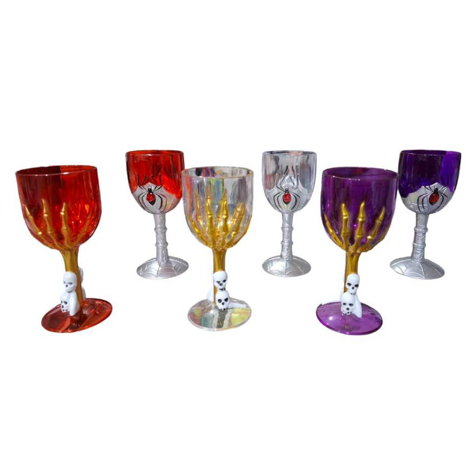 Taça/Copo de Halloween Enfeite Decorativo ( Caveira; Mão  ;Aranha)