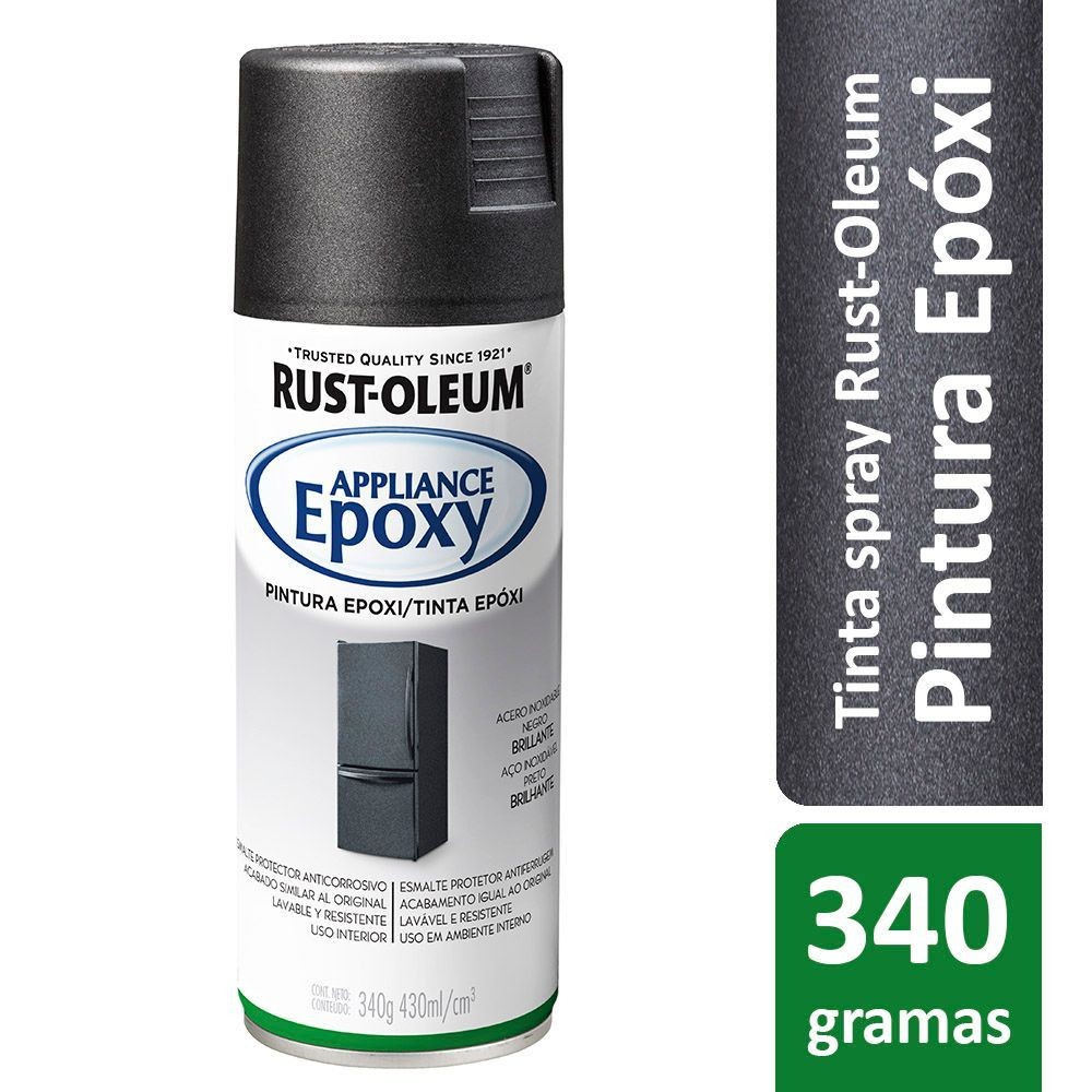 Rust Oleum Tinta Spray Para Eletrodomésticos Epóxi Aço Inox Preto - Home & Living