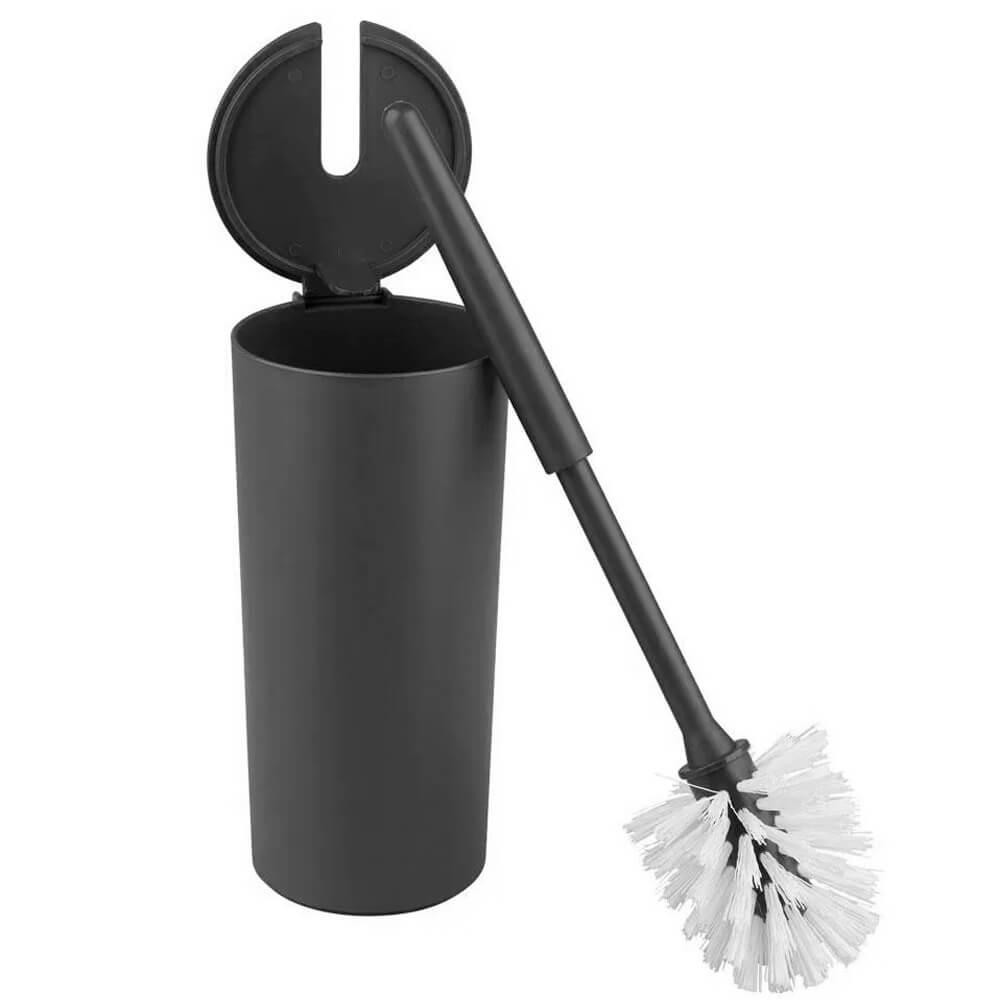 Escova Sanitária Com Suporte E Tampa Serene Cinza Escuro - Coza - Home & Living