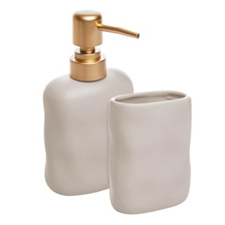 2 Peças para Banheiro Wolff Organic de Cerâmica Bege em Oferta na Shopee