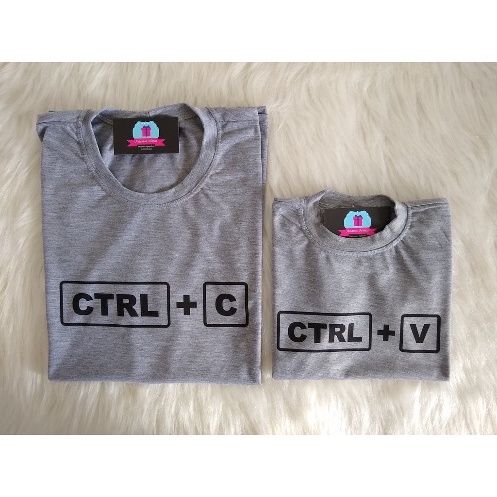 Camiseta  Pai e filho / Camiseta ctrl + c / ctrl+v / Camiseta familia / Camiseta dia dos pais
