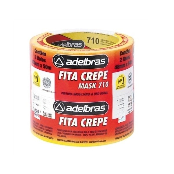 KIT FITA CREPE 710 MASK 48mm X 50 m C/ 02 ROLOS em Oferta na Shopee