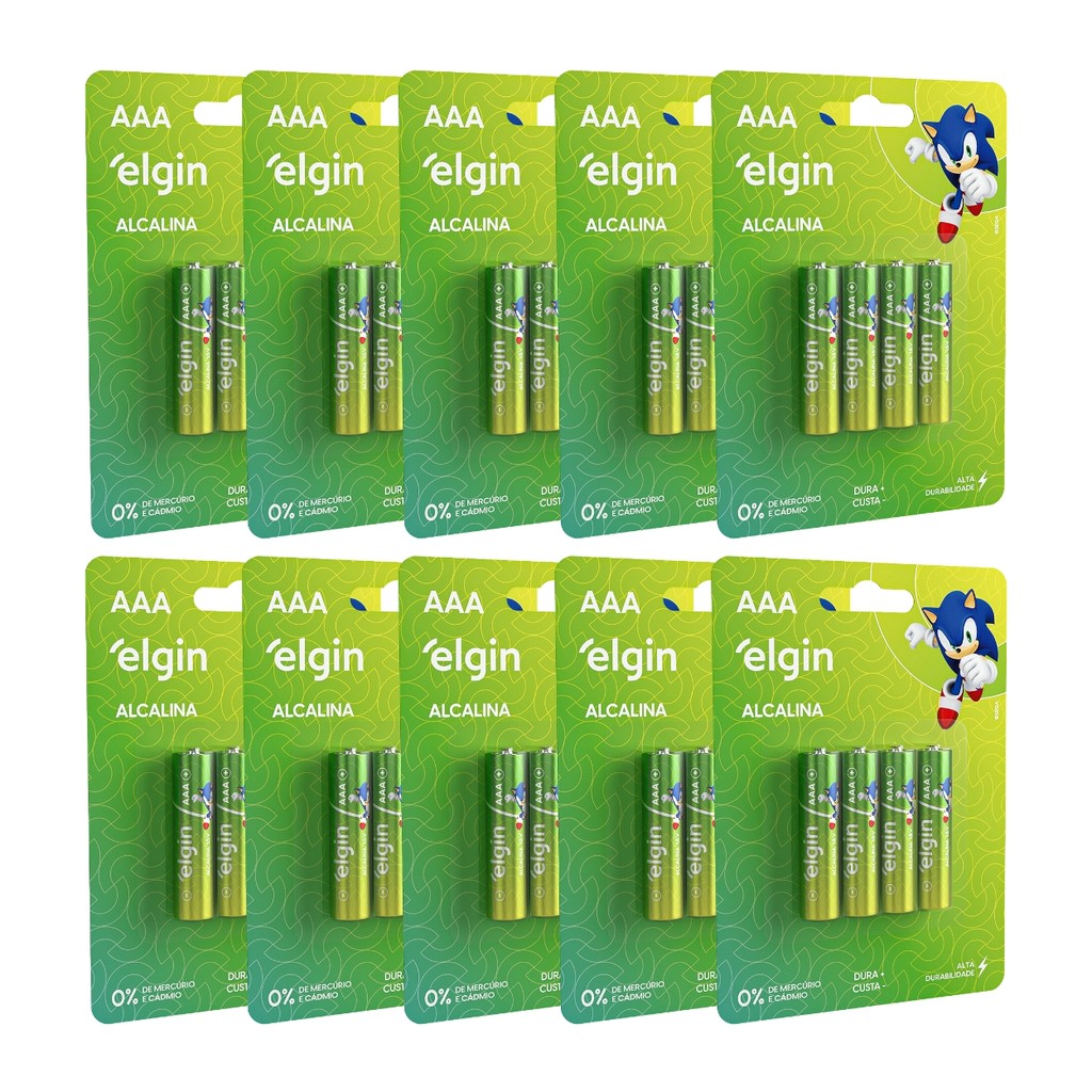 Kit Blister C/40 Unidades Pilhas Alcalinas Aaa Palito Elgin - Home Appliances