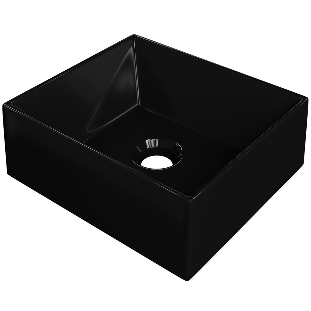 Cuba de Apoio Retangular Para Banheiro Lavabo C01 RT30W Preto - Lyam - Home & Living
