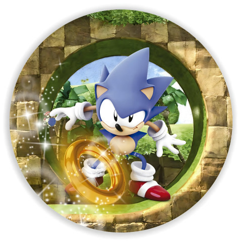 NOVO Painel Festa Infantil Redondo Sonic, argola dourada brilhante  + Arco, Suporte incluso. Fazemos personalizado com qualquer tema. Confeccionado em Lona fosca, impressão de alta resolução. cenário , p/ Decoração