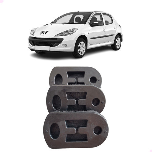 Kit Borracha Coxim Escapamento Peugeot 206/207