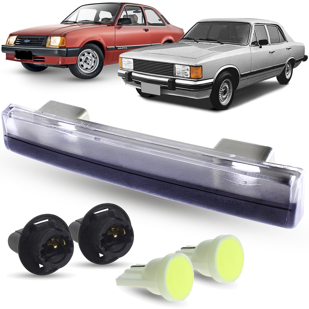 Lanterna Luz De Placa + Soquete e LED Chevrolet Chevette 1982 a 1997 Opala 1980 1981 1982 1983 1984 1985 1986 1987