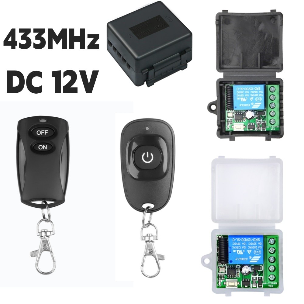Interruptor De Controle Remoto Sem Fio Universal 433 Mhz Luz Da Motocicleta De Do Carro DC 12V 1CH Módulo Receptor De Relé E Transmissor RF Bloqueio Eletrônico Diy em Oferta na Shopee