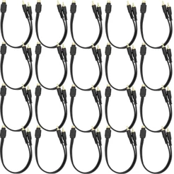 Kit 20 Cabos De Áudio Rca Y 2 Macho Para 1 Fêmea Atacado