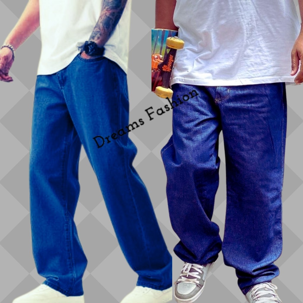 Calça Jeans Balão Boca Larga Estilosa Moda Masculina Dazzling 100 % Algodão