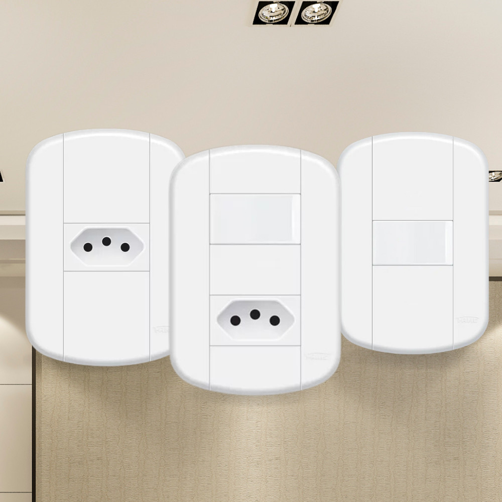 Tomada Interruptor Simples Blanc Fame Kit Resistente 10A e 20A até 250v em Oferta na Shopee