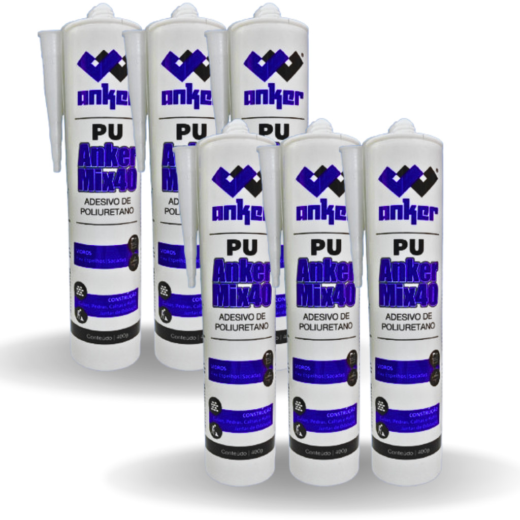 Kit 6 Adesivo Pu40 Selante Cola Parabrisa Juntas Metal Vidro